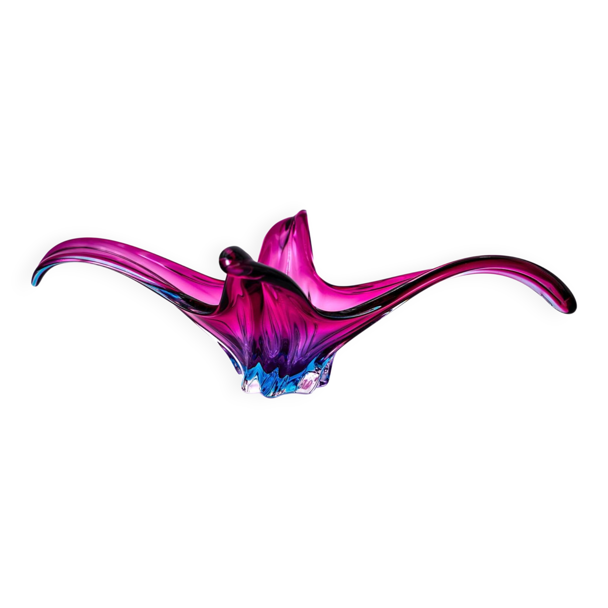 Murano XXL Coupe 50cm - Sommerso Amethyst & Turquoise - Vintage Design