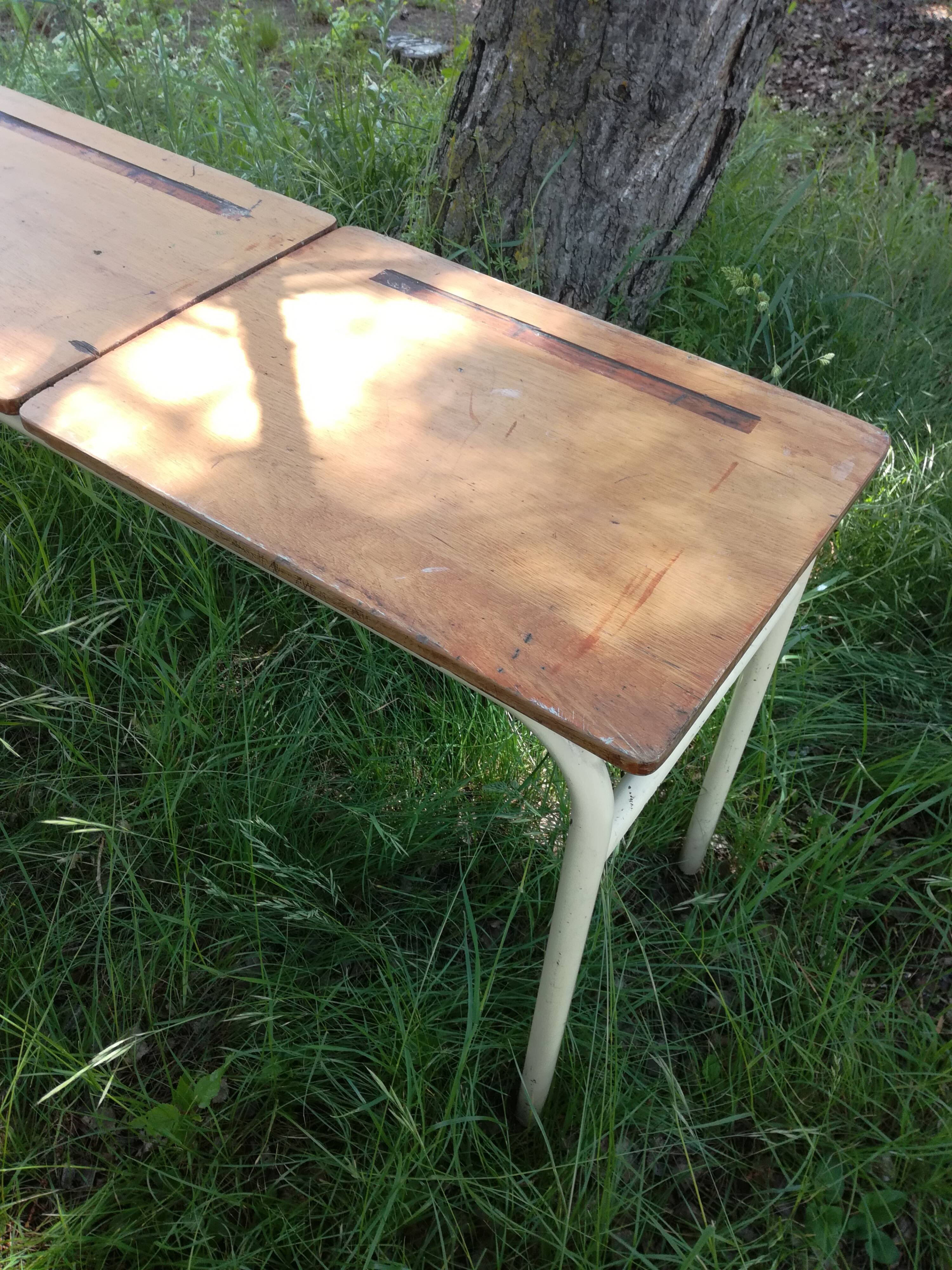 Industrial console double school desk