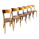 Series of 6 vintage old restaurant bistro chairs - 1950s
