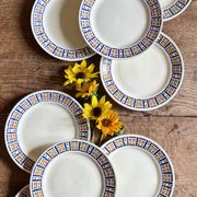 Set of 8 antique flat plates - Robinson de Badonvillier