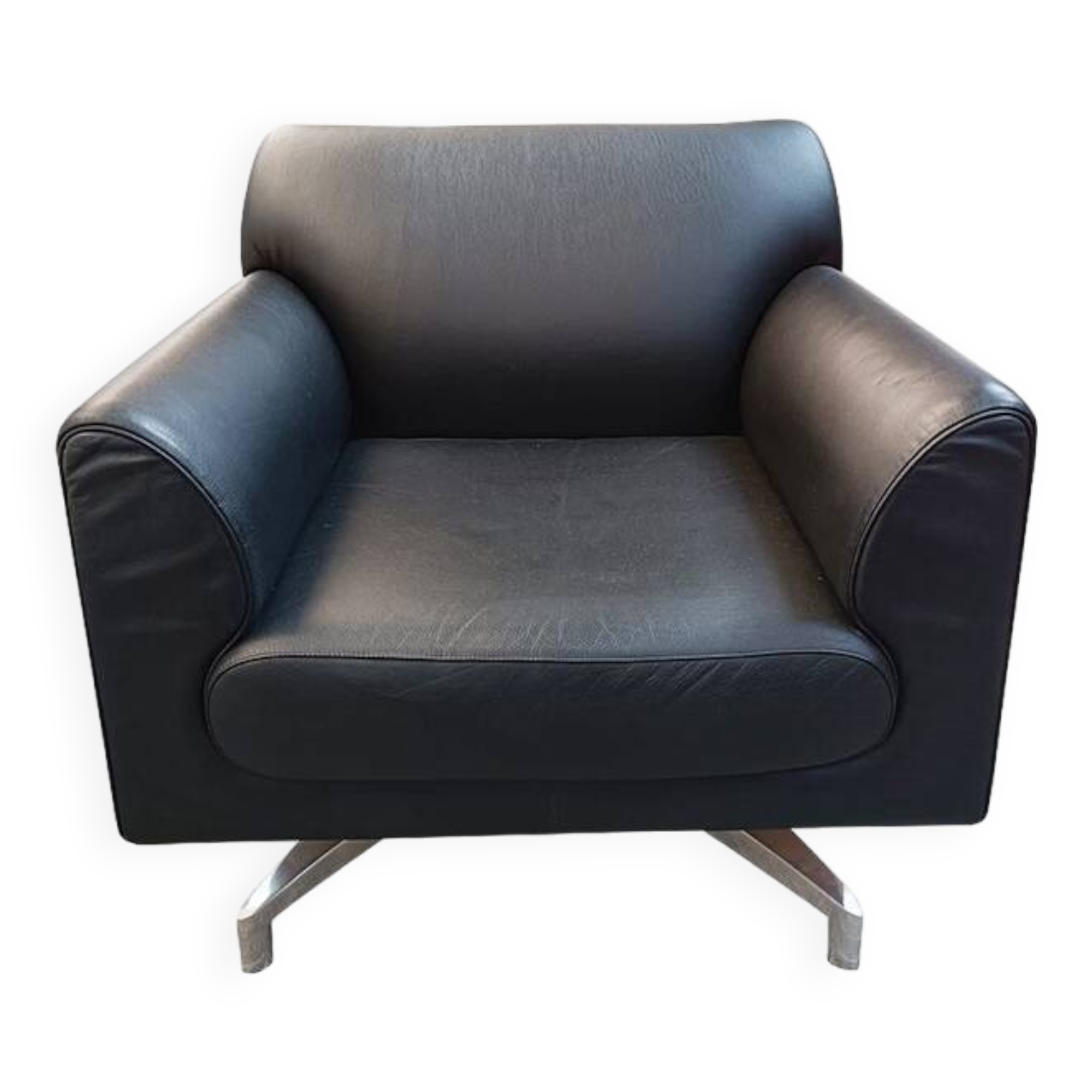 Poltrona Frau black swivel armchair