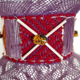 Purple macrame pendant light, 70s