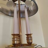 Empire style hot water bottle lamp - bronze and brass candle holder lamp