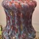 mushroom lamp 1910 superb multicolored glass base, adjustable brass lampshade, 39x19