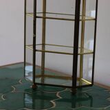 Vintage glass and brass jewelry box