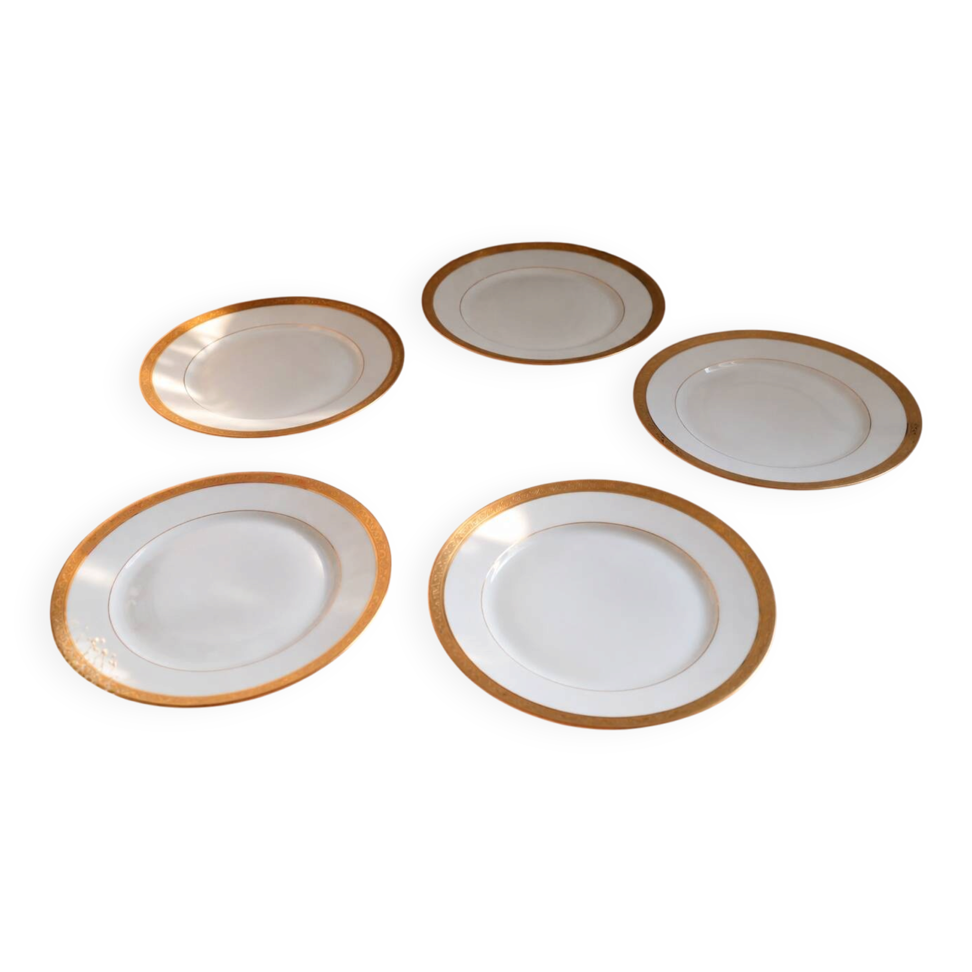 Lot de 5 assiettes Limoges rue de paradis