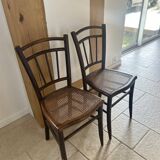 Pair of cane bistro chairs