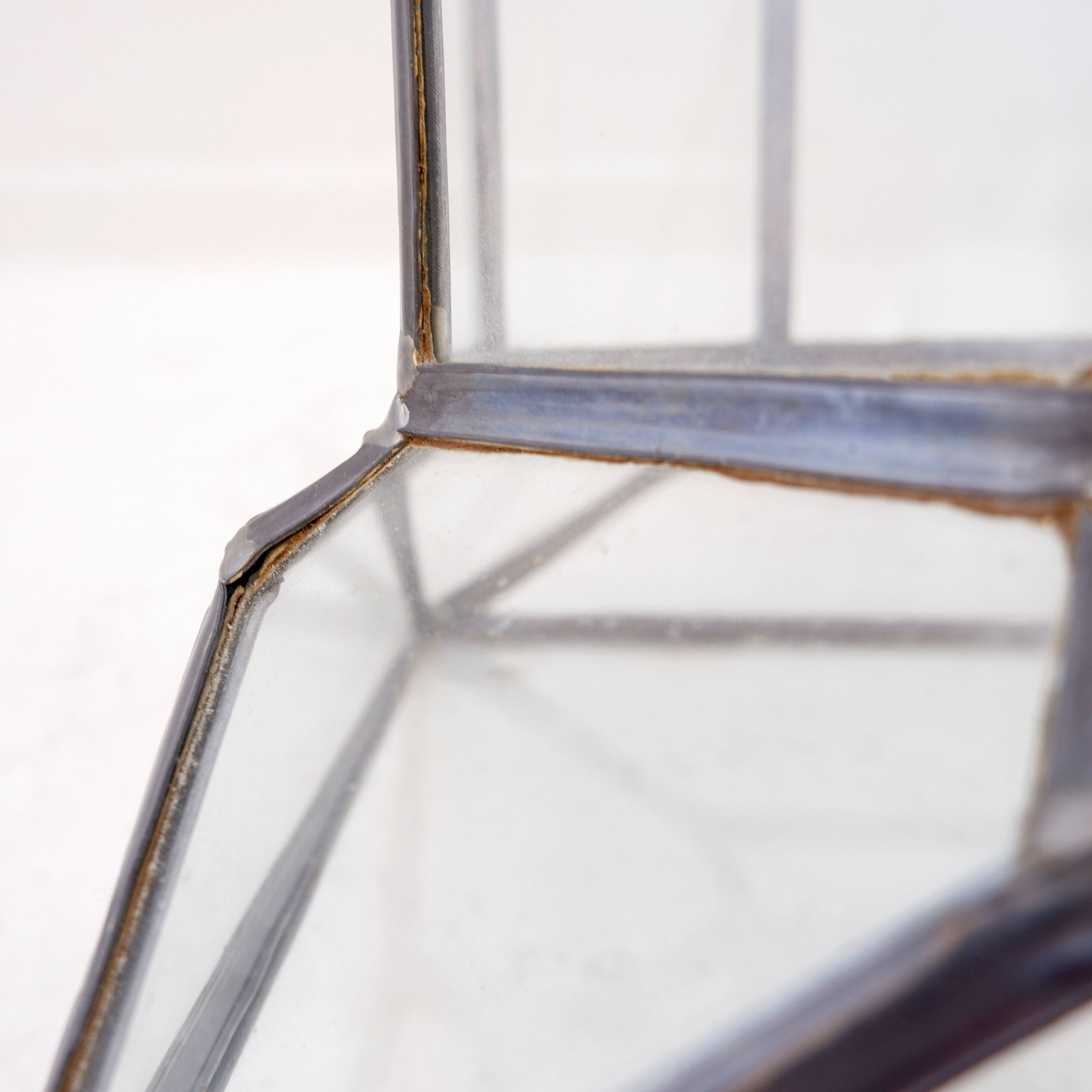 Art Deco glass and zinc pedestal column