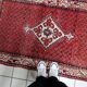 1950s Handmade Indian wool medallion rug, red, 102 × 159 cm - 1C1296
