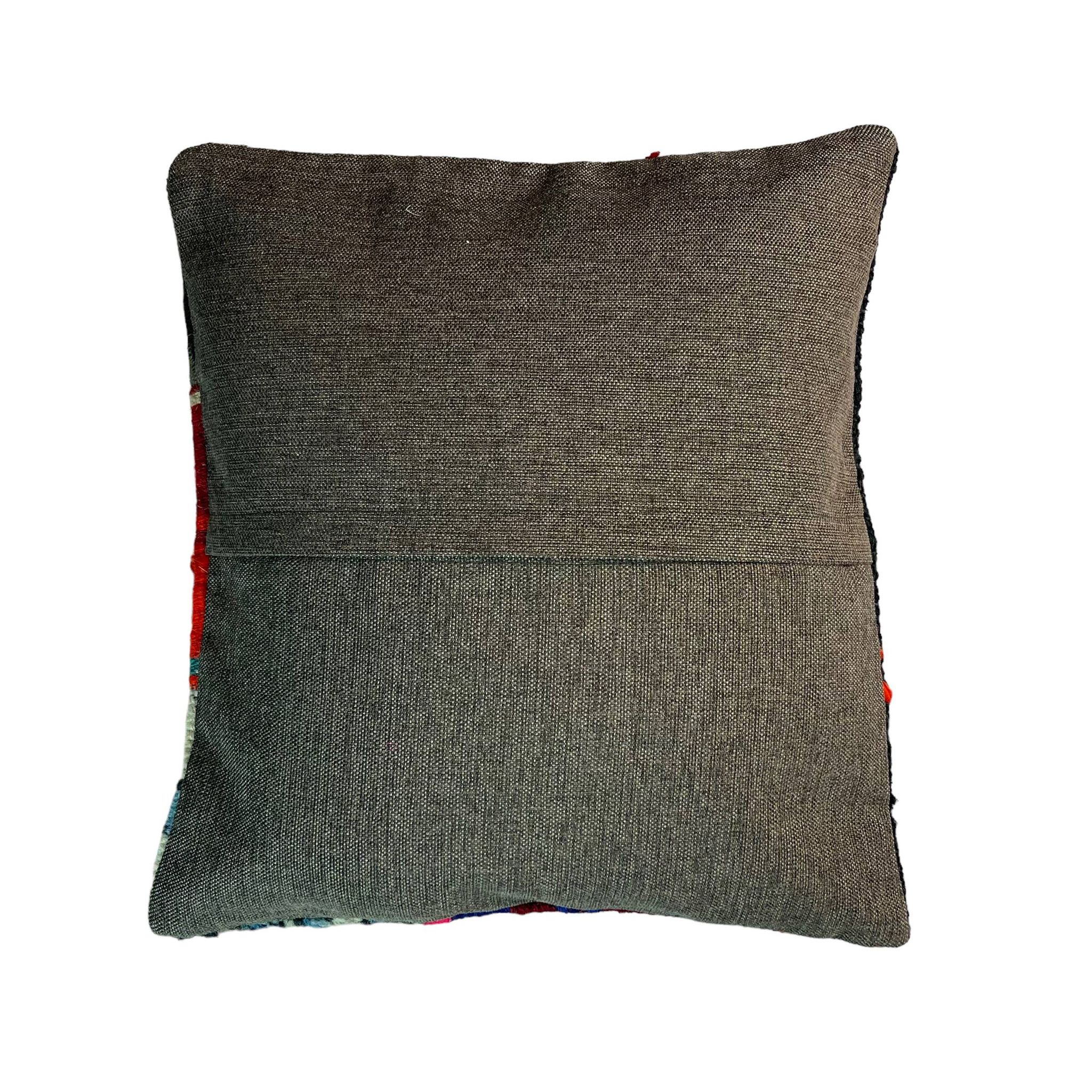 Housse de coussin kilim patchwork turc vintage, 43 x 37 cm