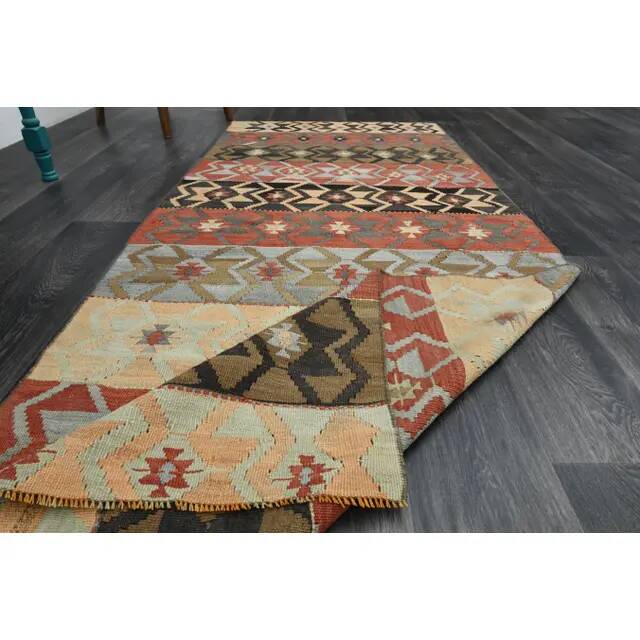 1970s Vintage Turkish Oushak Handmade Wool Cotton Pink Runner Rug 107x255