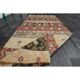 1970s Vintage Turkish Oushak Handmade Wool Cotton Pink Runner Rug 107x255