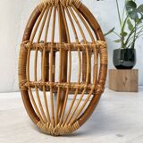 High stool in bamboo and rattan, circa 1960.