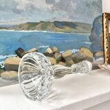 Thick molded glass candle holder