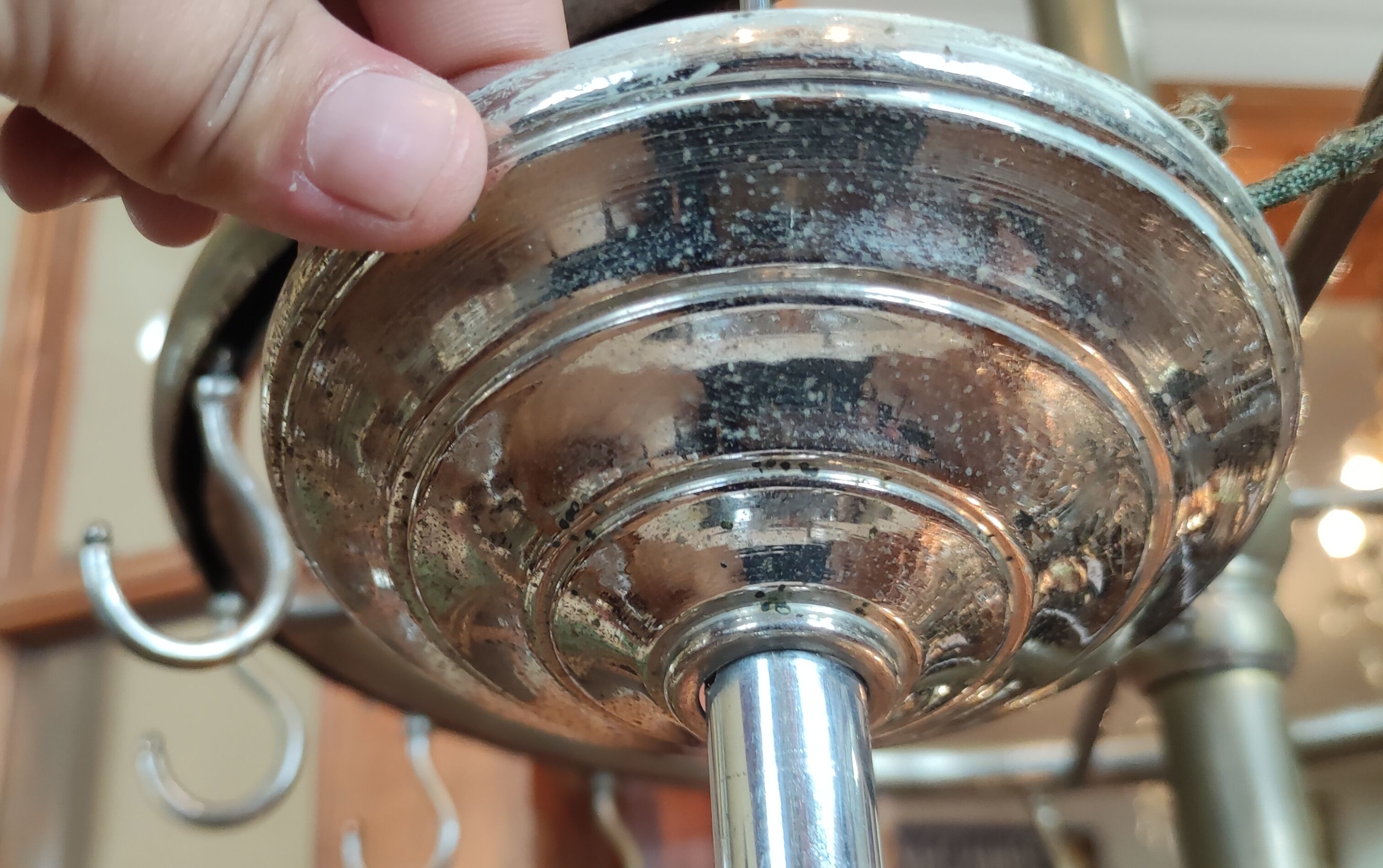 Old suspension globe glass of clichy