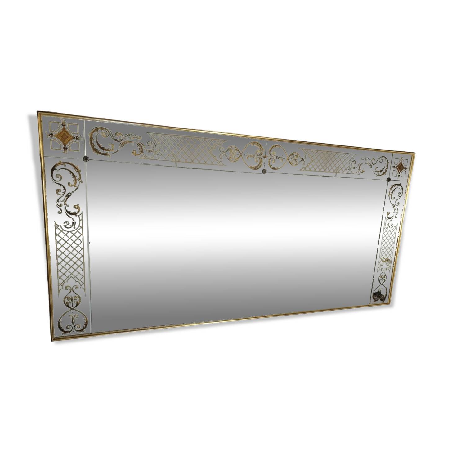 Eglomise brasserie mirror, late 19th century