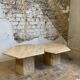 Vintage travertine coffee table duo
