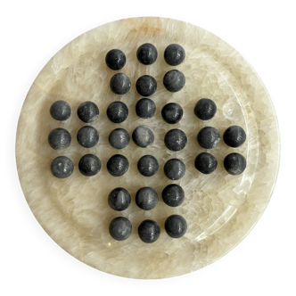 Jeux du solitaire en pierre et onyx vintage