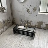 Italian 80s coffee table in marble and glass