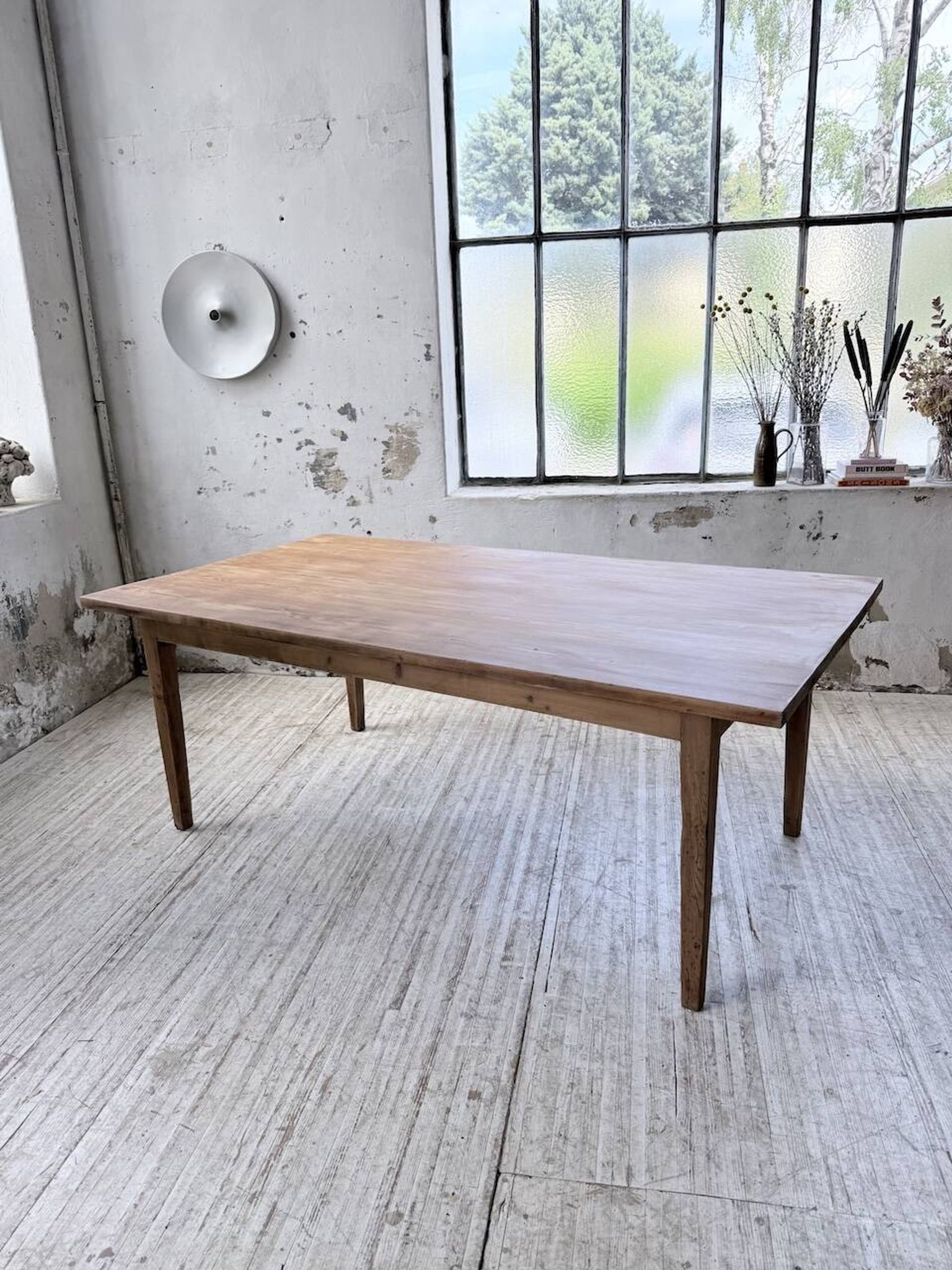 Farm table pitch pine 2 x 1 m from the 1950s