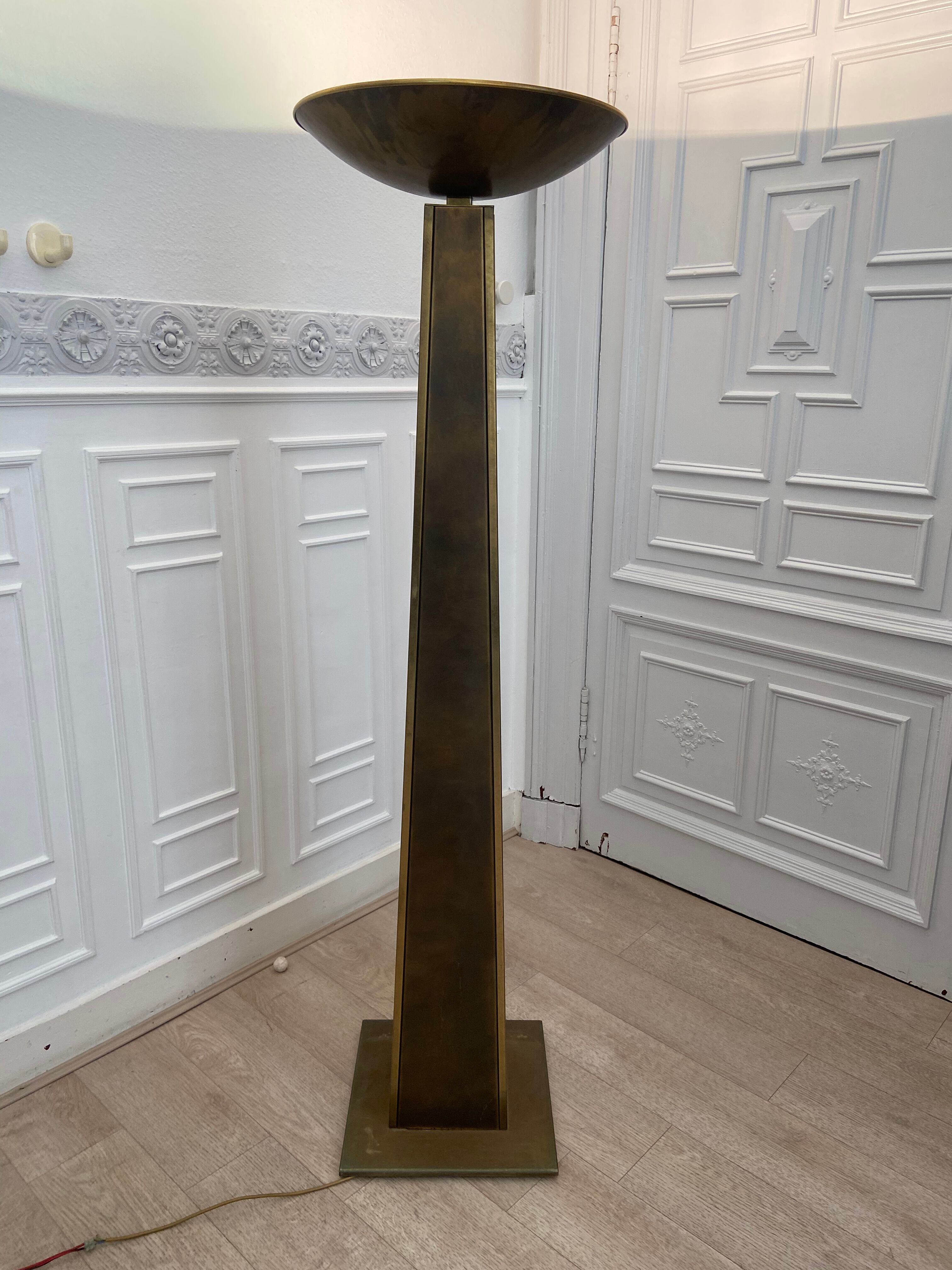Coppery and gilded floor lamp, Belgo Chrom