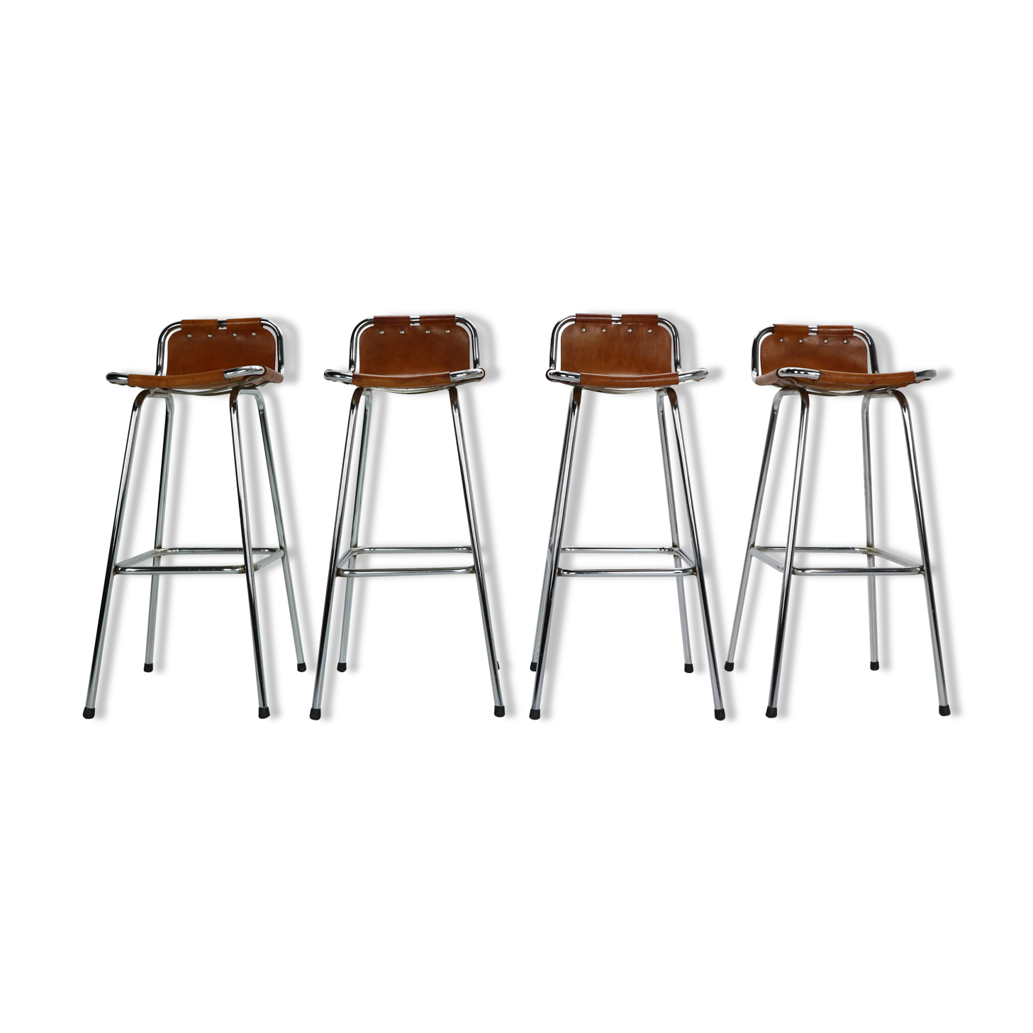 Set of 4 leather barstools