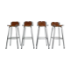 Set of 4 leather barstools