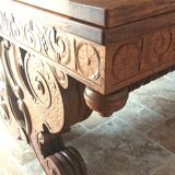 Rocaille table in carved solid oak