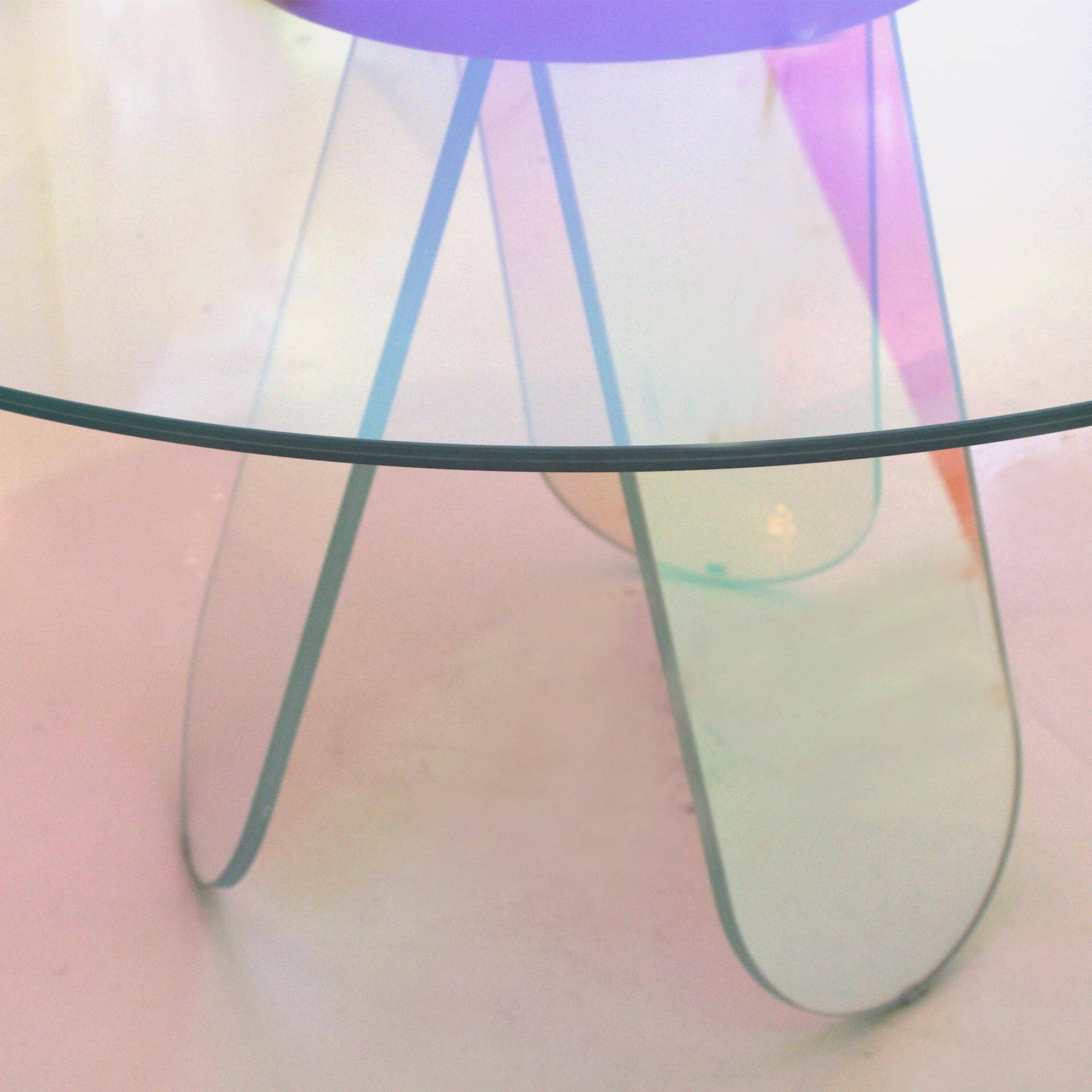 Shimmer Circular Table Made of Art Glass and Desgined by Patricia Urquiola