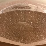 Trapezoidal vase in blown and bubbled glass