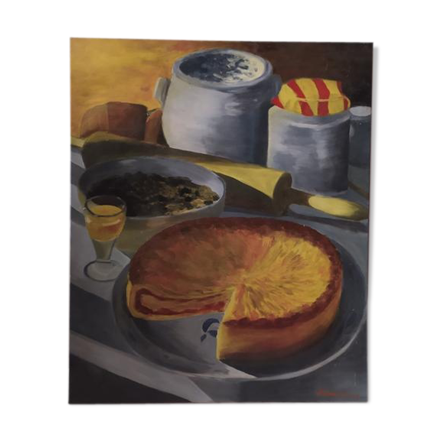 Still Life The Pie - Oil on canvas - signed