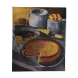 Still Life The Pie - Oil on canvas - signed