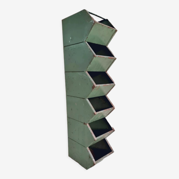 Industrial storage bins rack green 90 cm high