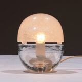 Lampe de table design italien en verre massif épais de 1960