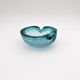Murano Bullicante Peacock Blue Vide-Poche Vintage 60s 70s Art Glass