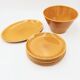 Service esterel 8 ceramic plates salins graphic honey color
