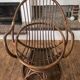 Pair of rotating rattan armchairs