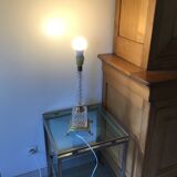 Pied de lampe en laiton et cristal