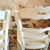 2 Country Chic Bistro Chairs with a Patina Finish
