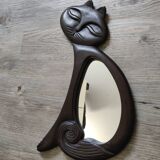 Mirror cat frame wood vintage