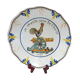 Geo Matel earthenware plate copy of old Nevers model 'I sing for freedom'