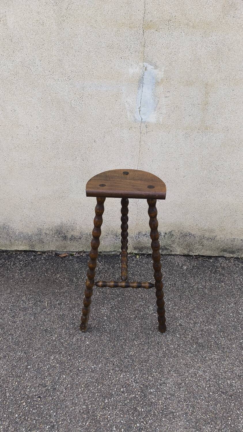 Solid wood tripod stool 1950