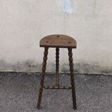 Solid wood tripod stool 1950
