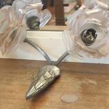 Pair of double Art Deco sconces / silver bronze