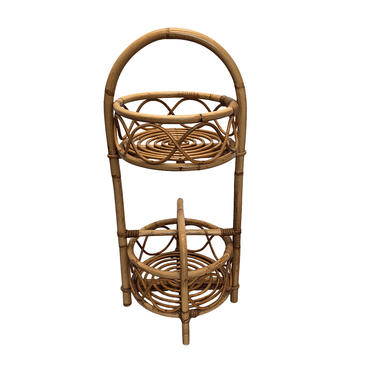 Vintage Italian rattan étagère 1960s