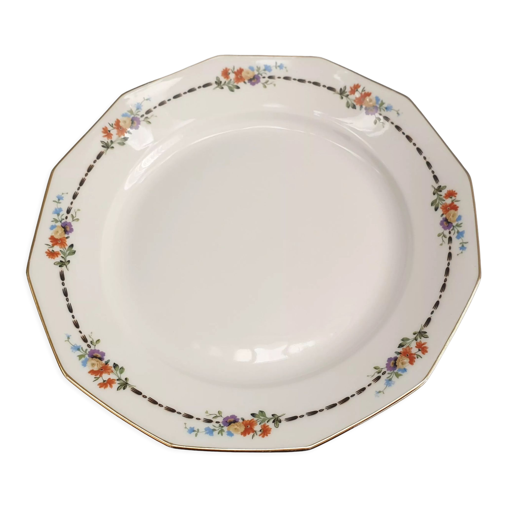 Round floor 29 cm in porcelain from Limoges Haviland