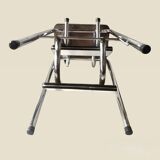 Vintage stepladder in Formica, wood and chromed metal