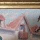 Oil painting on hardboard - Bourgeois house Signed Henri (Missing)