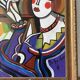 Vintage portrait de style hugó scheiber | expressionniste cubisme femme peinture à l’huile