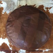 Pouf en cuir patchwork